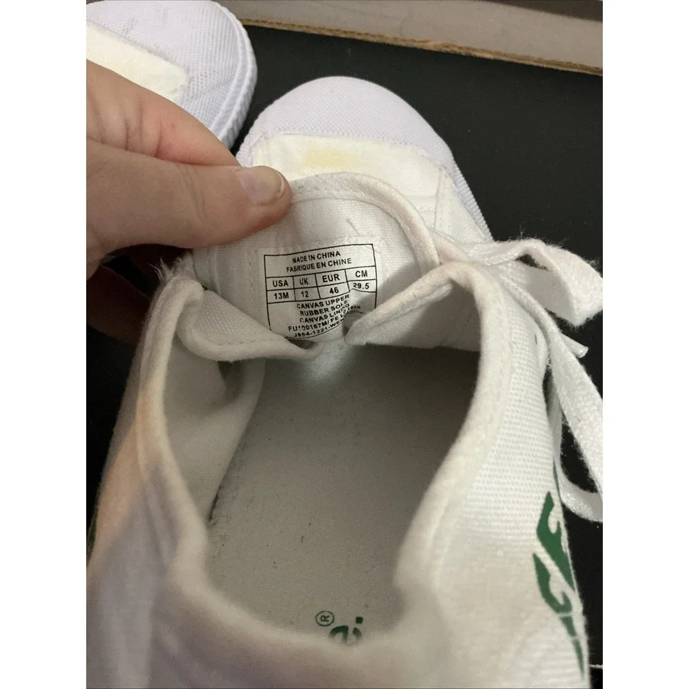 Feiyue Classic Sneakers with Green Stripes and Logo. Size 13 Men's